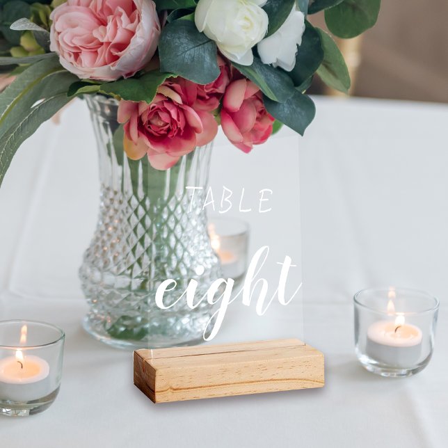 Numéro de table simple moderne (Simple Modern Cute Table Number Acrylic Sign)