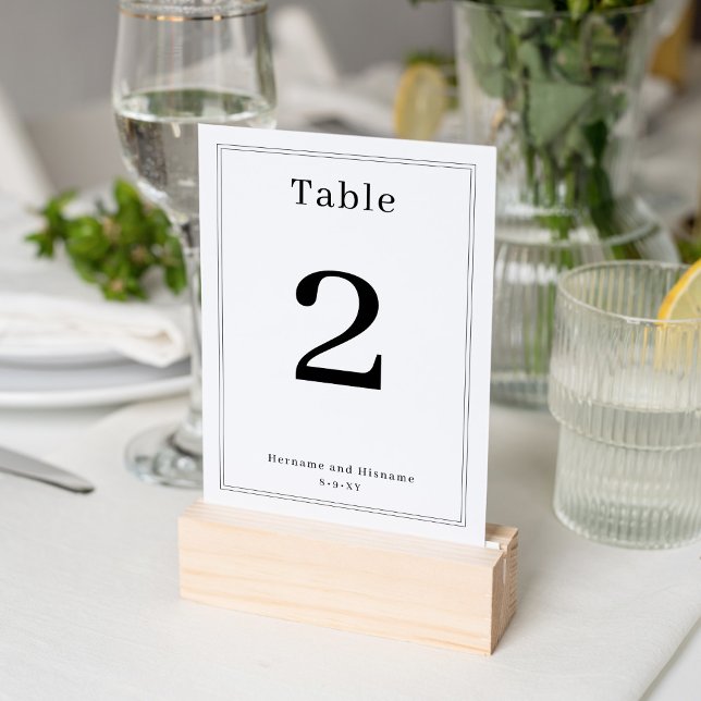 Numéro De Table Simple Nettoyant Minimaliste Élégant Cadre Classiq (Créateur téléchargé)