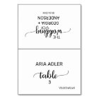 Simple Noir Calligraphie Repas Option Place Card