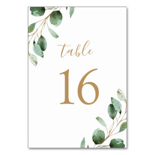 Numéro De Table Simple Rustique Eucalyptus Mariage de verdure