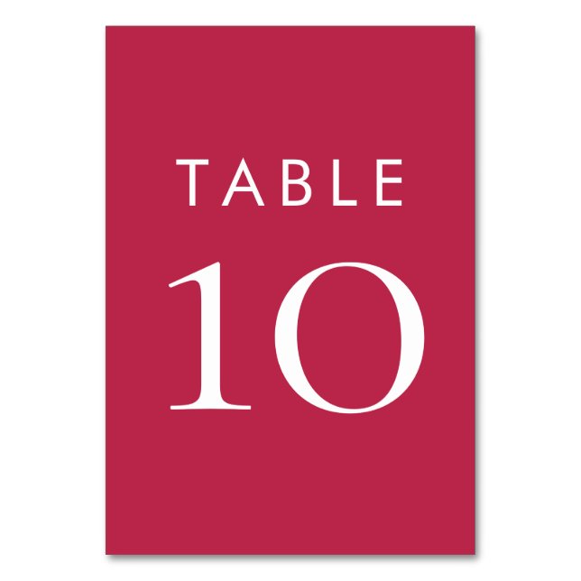 Numéro De Table Simple Typographie Magenta Mariage (Par défaut)