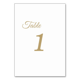 Numéro De Table Simplicité Gold Calligraphie Numéros de tableau Si