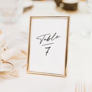 Numéro de table Simulation Minimaliste