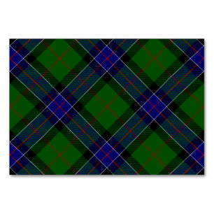 Numéro De Table Sinclair tartan bleu vert plaid