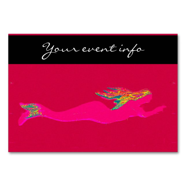 Numéro De Table sirène rose (Devant)