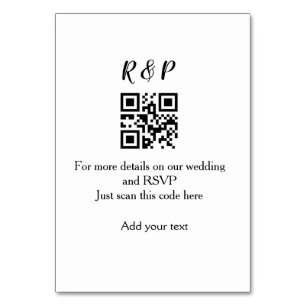 Numéro De Table site web mariage rsvp q r code ajouter nom texte t