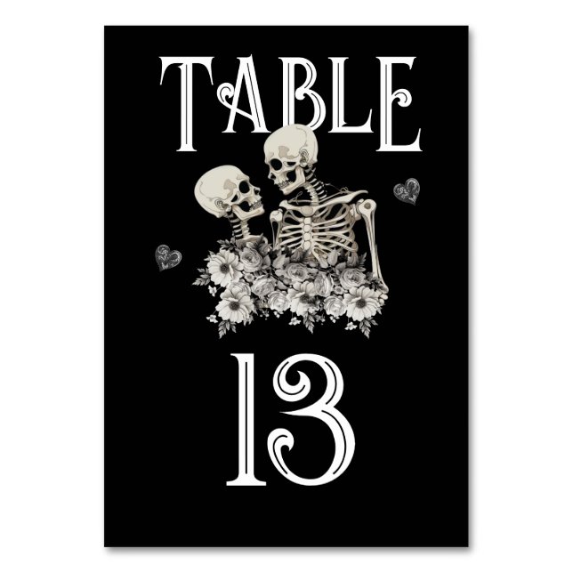Numéro De Table Skeleton Couple Floral Mariage (Par défaut)