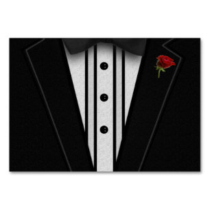 Numéro De Table Smoking noir avec la cravate d'arc