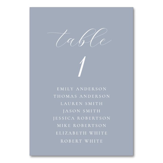Numéro De Table Soft Dusty Blue Wedding Seating Chart (Par défaut)