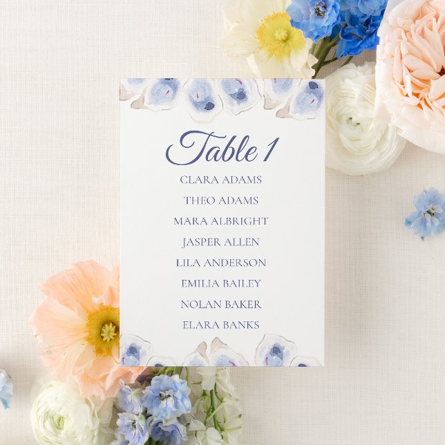 Numéro De Table Soft Oyster Minimalist Wedding Seating Chart Card (Créateur téléchargé)