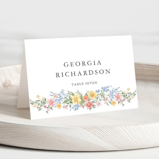 Numéro De Table Soft Pastel Ornate Spring Guest Name Place Card (Soft Pastel Ornate Spring Garden Floral Place Card with guest name.)