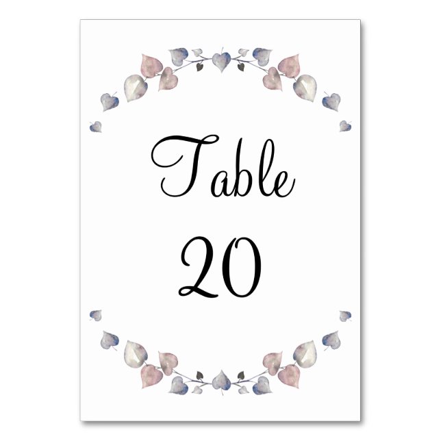 Numéro De Table Soft Scottish Heather - Réception Coeurs Mariages (Par défaut)