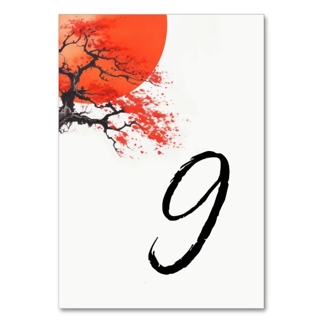 Numéro De Table Soleil Rouge et Vieille Sakura (Par défaut)