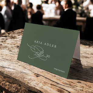 Numéro De Table SOPHIA Rustique Olive Green Menu Option Placer les