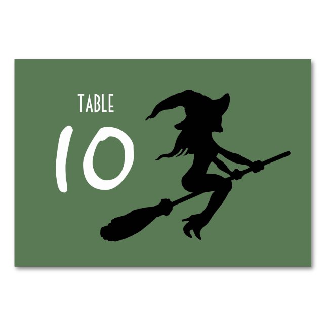 Numéro De Table Sorcière sur Broomstick (Devant)