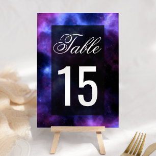 Numéro De Table Space Nebula Purple Galaxy Mariage