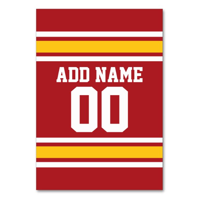Numéro De Table Sports Team Football Jersey Nom personnalisé Numér (Par défaut)