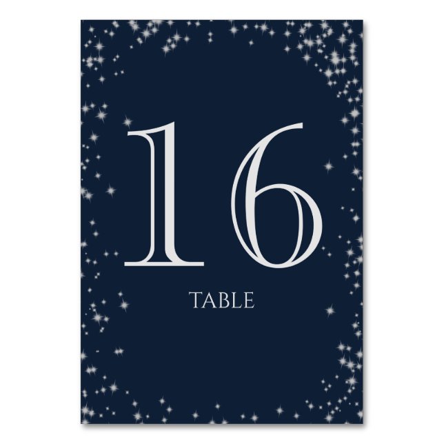 Numéro De Table Starry Sky Sparkle Navy Blue Table Numéro (Par défaut)