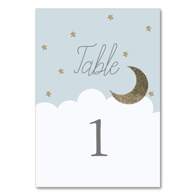 Numéro De Table Stars & Lune Baby Blue Boy (Par défaut)