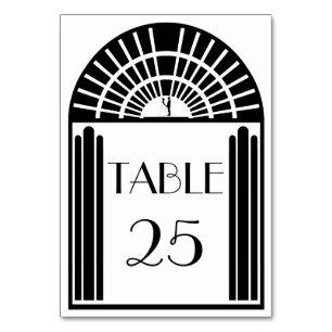Numéro De Table Style noir et blanc de nombre de Tableau de