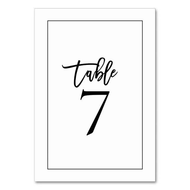 Numéro De Table Style typographie noire et Mariage frontalier (Par défaut)