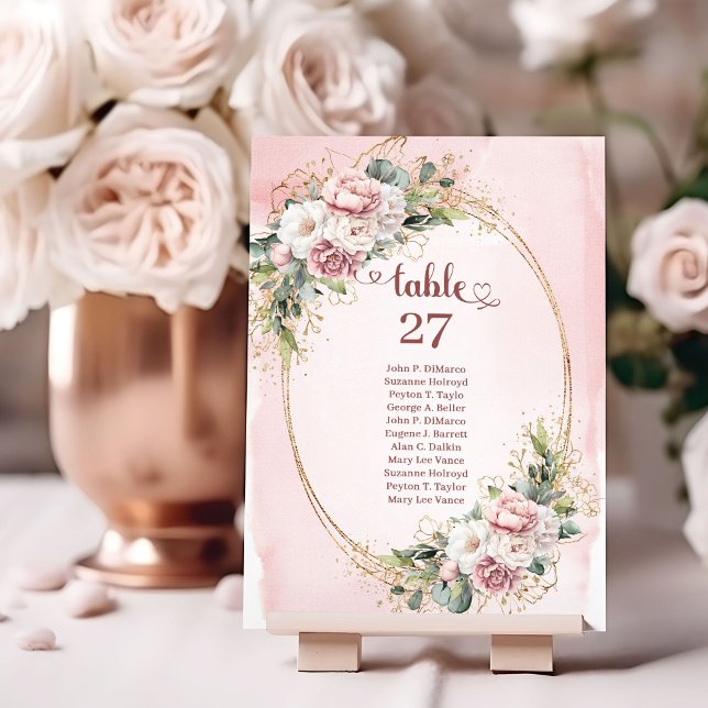 Numéro De Table Stylish Rose Gold Flowers Eucalyptus Table Numbers (Stylish Rose Gold Flowers Eucalyptus Table Numbers)