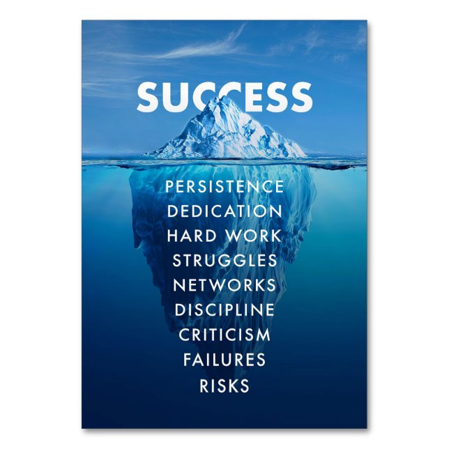 Numéro De Table Success Iceberg Hard Work (Par défaut)