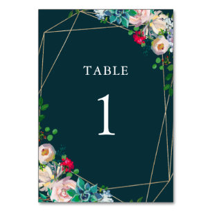 Numéro De Table Succulents & Gold Chic Wedding Programme