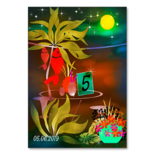 Numéro De Table Summer beach café bar bar cocktail soirée moo