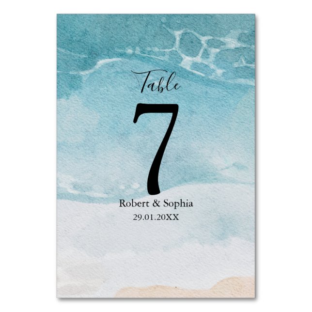 Numéro De Table Summer Blue Beach Wedding (Par défaut)