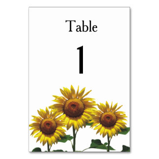 Numéro De Table Sunflowers Forfaits Mariages peu coûteux