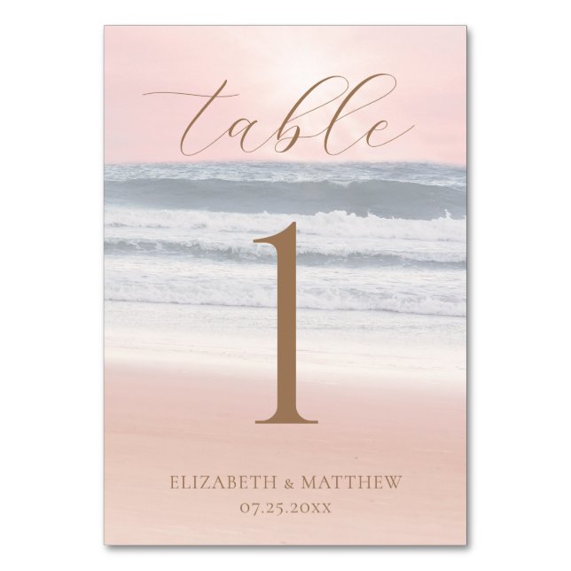 Numéro De Table Sunset Beach Wedding (Par défaut)