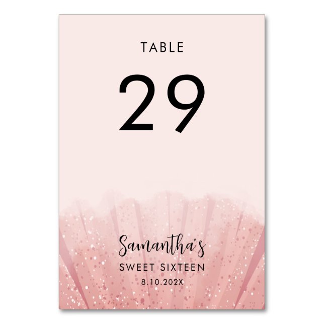 Numéro De Table Sweet 16 Anniversaire Soirée Élégante 29 (Par défaut)