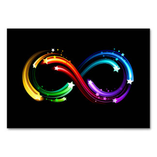 Numéro De Table Symbole de l'infini des comètes arc-en-ciel