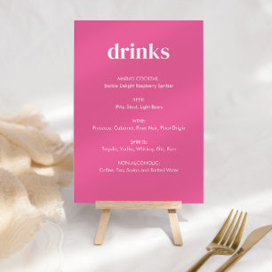 Numéro De Table Symbole moderne rose vif Fille Boissons