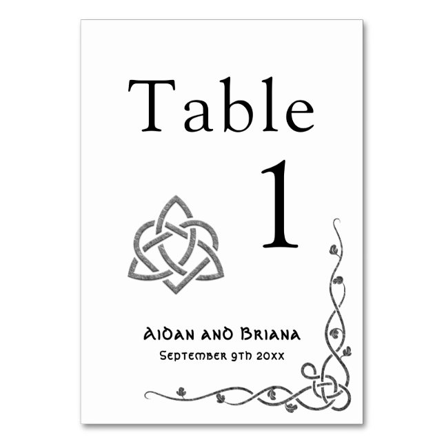 Numéro De Table Symboles celtiques modernes et feuillage (Par défaut)