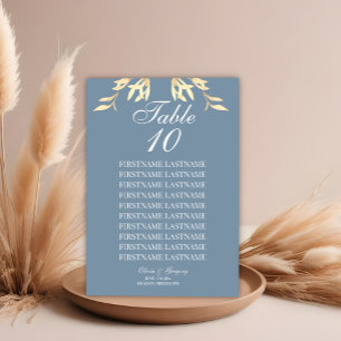 Numéro De Table Symphonie florale intemporelle en Mariage bleu
