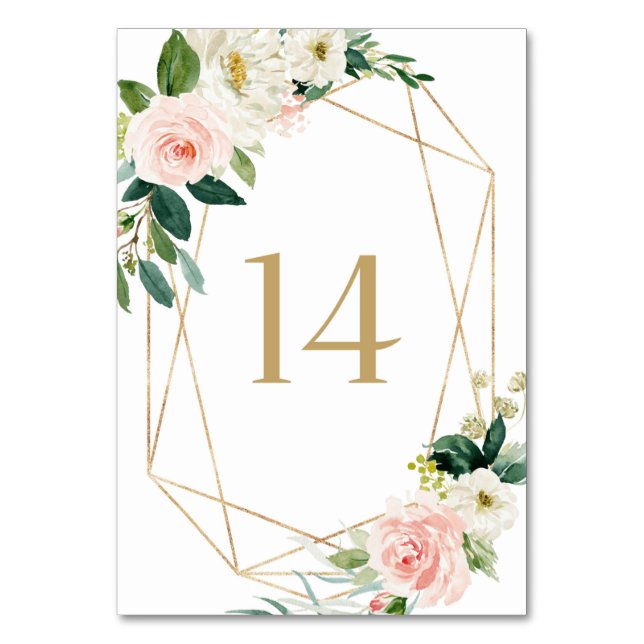 Numéro De Table Table 14 Fleurs de printemps à motifs géométriques (Par défaut)