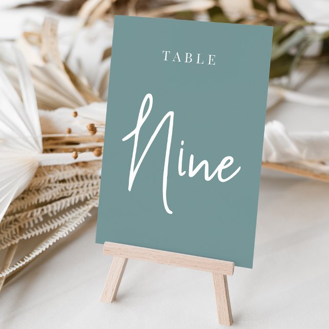 Numéro De Table Table à main Turquoise Dusty NINE (Créateur téléchargé)