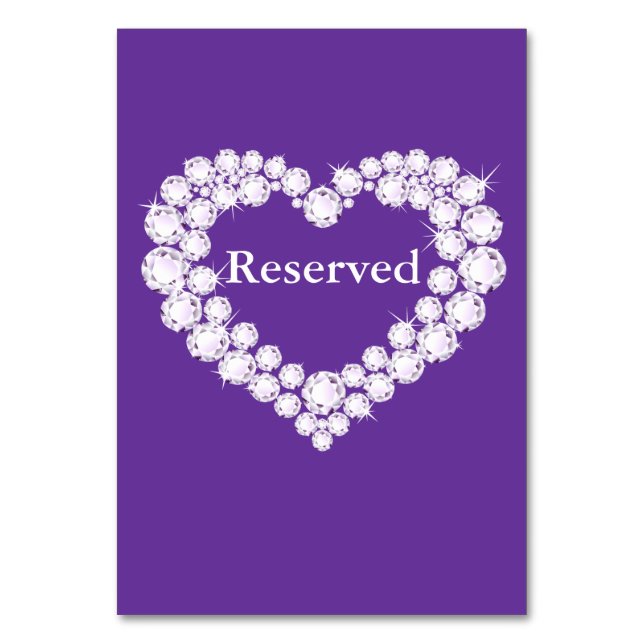 Numéro De Table Table coeur en losange violet mariage réservée (Par défaut)