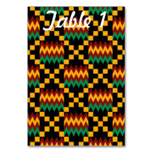 Table d'accueil de mariage rouge jaune vert Kente
