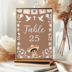 Numéro De Table Table de baptême et 1er anniversaire Brown Cielito