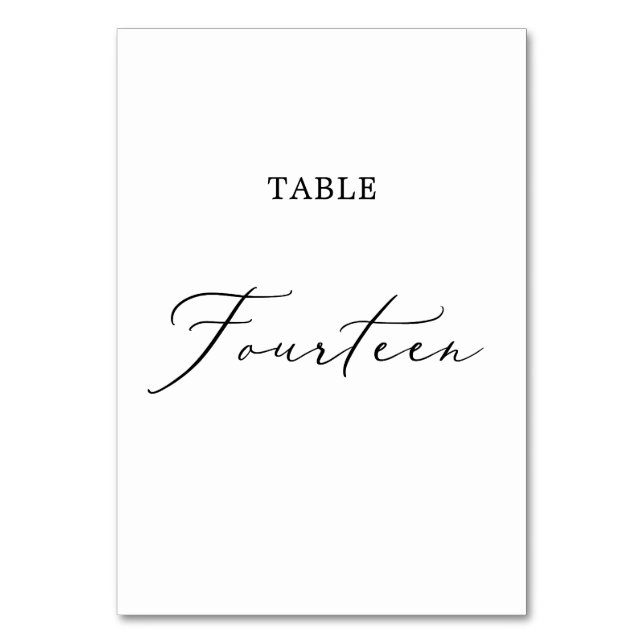 Numéro De Table Table de calligraphie noire délicate Quatorze (Par défaut)