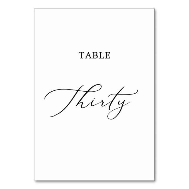 Numéro De Table Table de calligraphie noire délicate Trente (Par défaut)