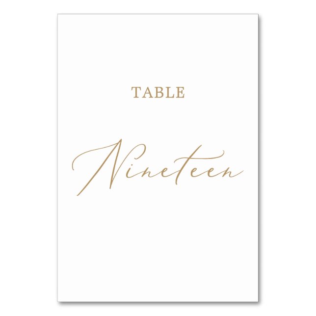 Numéro De Table Table de calligraphie Or Delicate Dix-neuf (Par défaut)