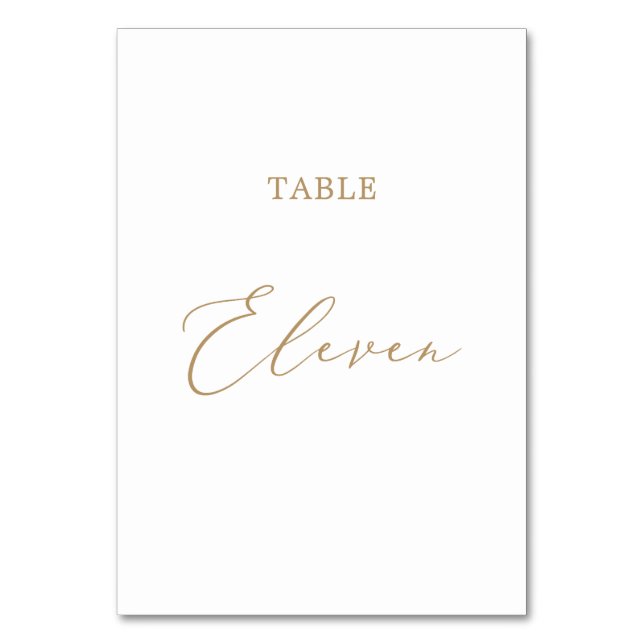 Numéro De Table Table de calligraphie Or Delicate Onze (Par défaut)