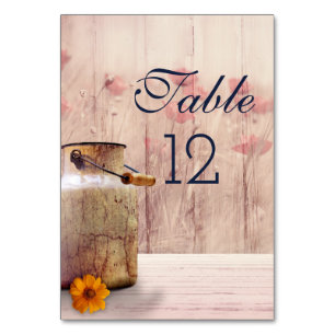 Numéro De Table Table de Mariage campagnard de lait rustique