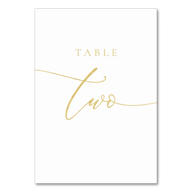 Numéro De Table Table de script Gold Elegant Numéro Deux (Par défaut)