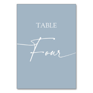 Numéro De Table Table élégante minimaliste bleu-duvet quatre