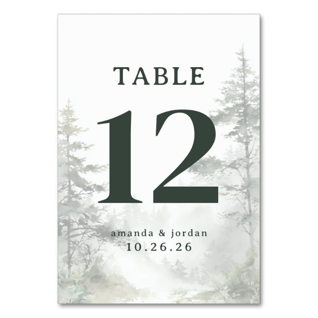Numéro De Table Table numéro Forêt Verte Sérène (Par défaut)